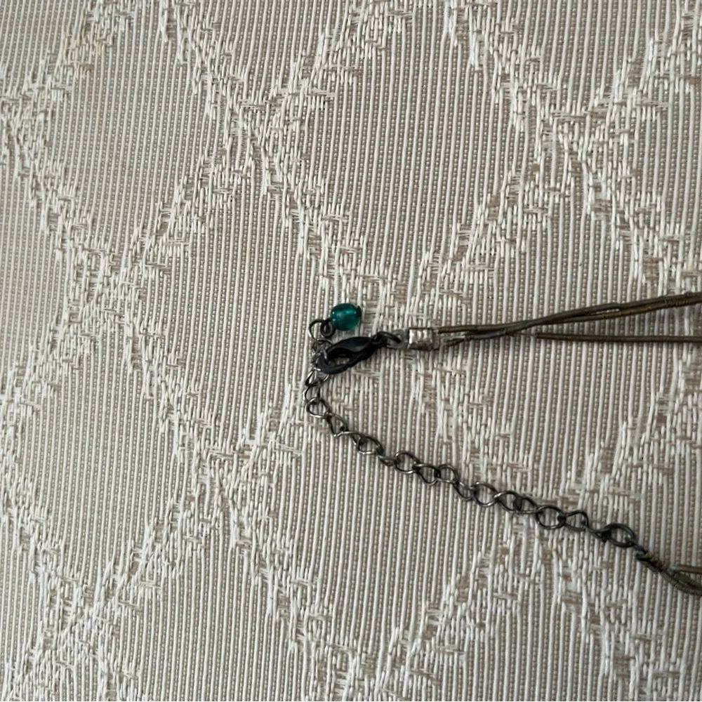 🩵🩵🩵Multi-Strand Teardrop Pendant Necklace in Teal, Olive & Amber - Picture 5 of 5